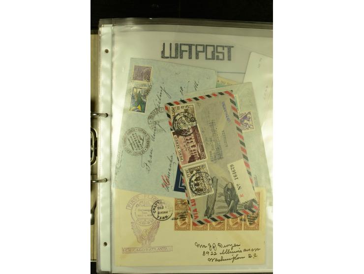 1925/1940 (ca.), umfangreiche Sammlung "Flugpostlinen aus Aller Welt" inkl. dt. Katapultpost mit ca. 190 Briefen und Karten, 