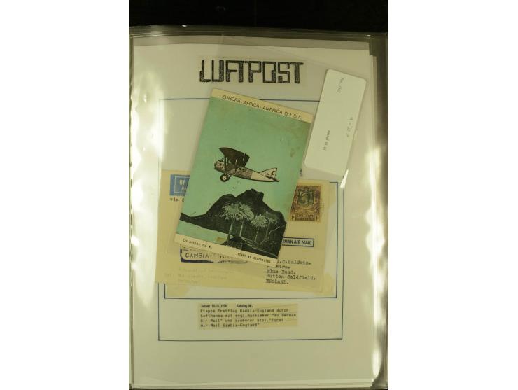 1925/1940 (ca.), umfangreiche Sammlung "Flugpostlinen aus Aller Welt" inkl. dt. Katapultpost mit ca. 190 Briefen und Karten, 