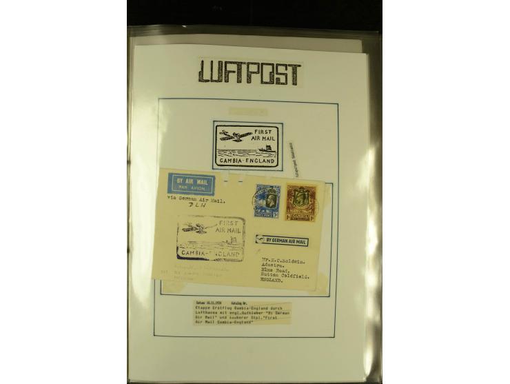 1925/1940 (ca.), umfangreiche Sammlung "Flugpostlinen aus Aller Welt" inkl. dt. Katapultpost mit ca. 190 Briefen und Karten, 