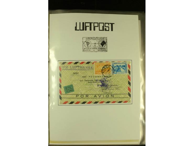 1925/1940 (ca.), umfangreiche Sammlung "Flugpostlinen aus Aller Welt" inkl. dt. Katapultpost mit ca. 190 Briefen und Karten, 