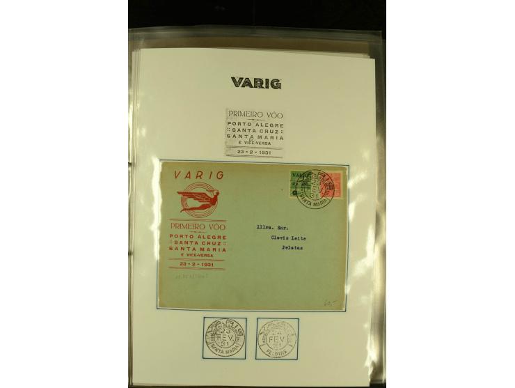 1925/1940 (ca.), umfangreiche Sammlung "Flugpostlinen aus Aller Welt" inkl. dt. Katapultpost mit ca. 190 Briefen und Karten, 