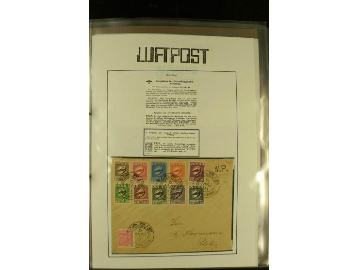 1925/1940 (ca.), umfangreiche Sammlung "Flugpostlinen aus Aller Welt" inkl. dt. Katapultpost mit ca. 190 Briefen und Karten, 