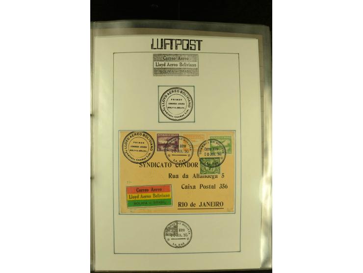 1925/1940 (ca.), umfangreiche Sammlung "Flugpostlinen aus Aller Welt" inkl. dt. Katapultpost mit ca. 190 Briefen und Karten, 
