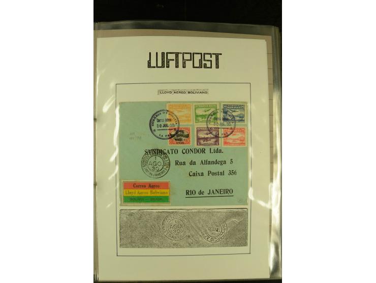 1925/1940 (ca.), umfangreiche Sammlung "Flugpostlinen aus Aller Welt" inkl. dt. Katapultpost mit ca. 190 Briefen und Karten, 
