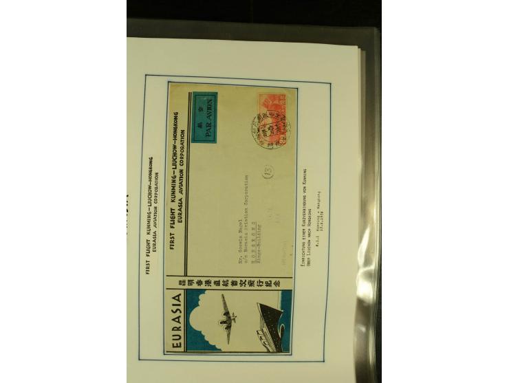 1925/1940 (ca.), umfangreiche Sammlung "Flugpostlinen aus Aller Welt" inkl. dt. Katapultpost mit ca. 190 Briefen und Karten, 