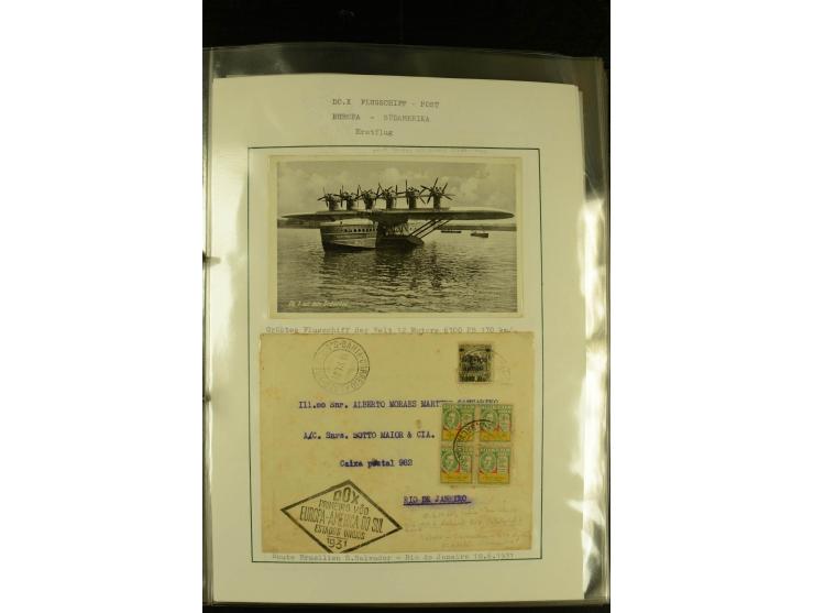 1925/1940 (ca.), umfangreiche Sammlung "Flugpostlinen aus Aller Welt" inkl. dt. Katapultpost mit ca. 190 Briefen und Karten, 