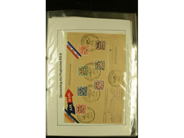 1925/1940 (ca.), umfangreiche Sammlung "Flugpostlinen aus Aller Welt" inkl. dt. Katapultpost mit ca. 190 Briefen und Karten, 