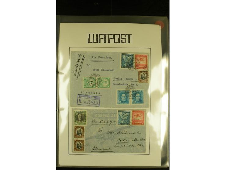 1925/1940 (ca.), umfangreiche Sammlung "Flugpostlinen aus Aller Welt" inkl. dt. Katapultpost mit ca. 190 Briefen und Karten, 
