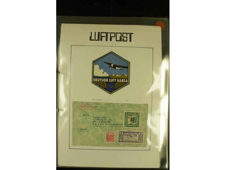 1925/1940 (ca.), umfangreiche Sammlung "Flugpostlinen aus Aller Welt" inkl. dt. Katapultpost mit ca. 190 Briefen und Karten, 