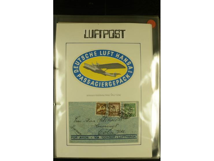 1925/1940 (ca.), umfangreiche Sammlung "Flugpostlinen aus Aller Welt" inkl. dt. Katapultpost mit ca. 190 Briefen und Karten, 