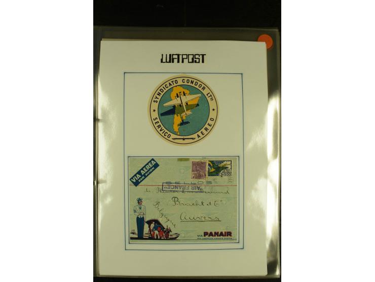 1925/1940 (ca.), umfangreiche Sammlung "Flugpostlinen aus Aller Welt" inkl. dt. Katapultpost mit ca. 190 Briefen und Karten, 