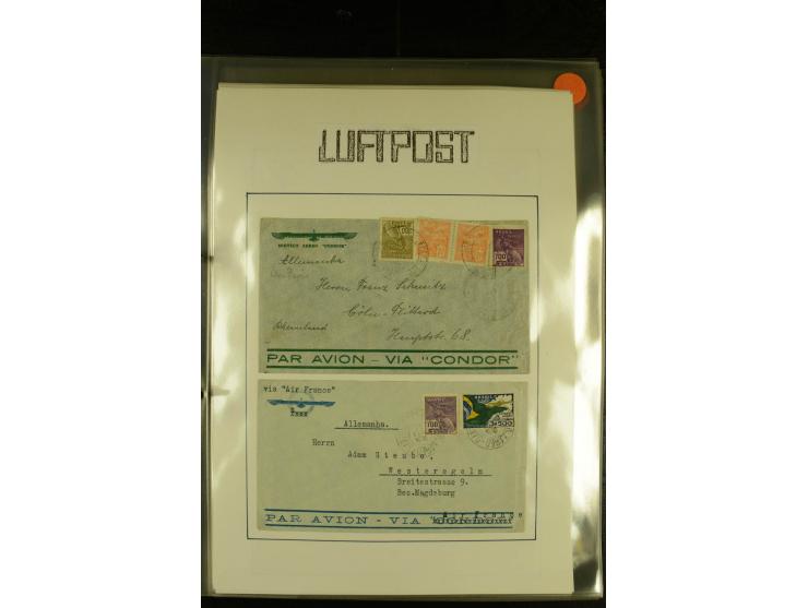 1925/1940 (ca.), umfangreiche Sammlung "Flugpostlinen aus Aller Welt" inkl. dt. Katapultpost mit ca. 190 Briefen und Karten, 