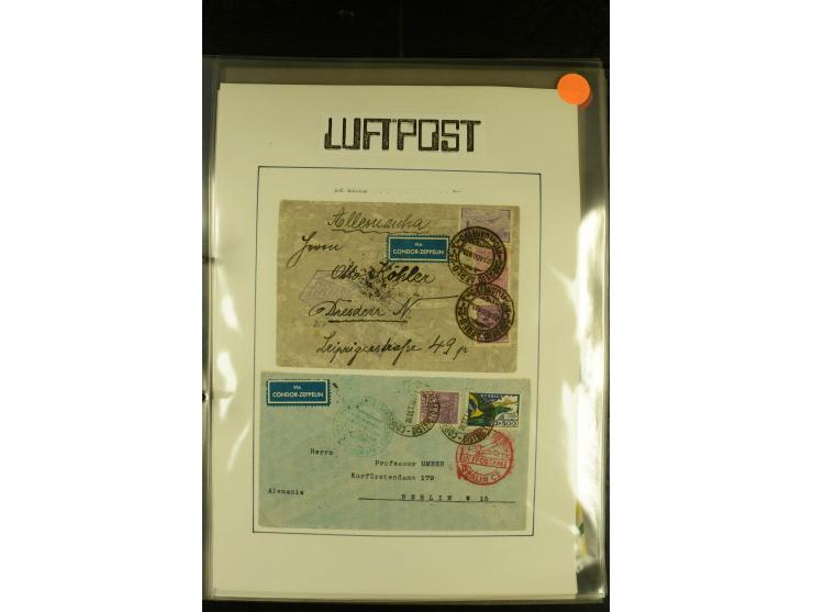 1925/1940 (ca.), umfangreiche Sammlung "Flugpostlinen aus Aller Welt" inkl. dt. Katapultpost mit ca. 190 Briefen und Karten, 