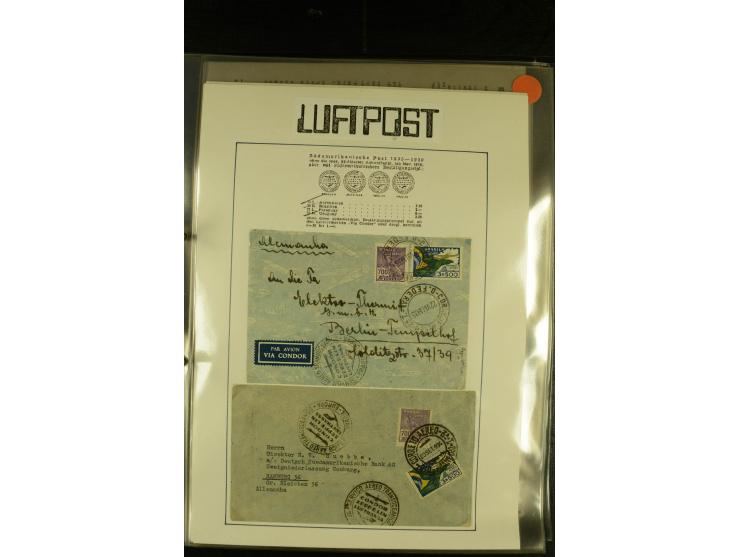 1925/1940 (ca.), umfangreiche Sammlung "Flugpostlinen aus Aller Welt" inkl. dt. Katapultpost mit ca. 190 Briefen und Karten, 