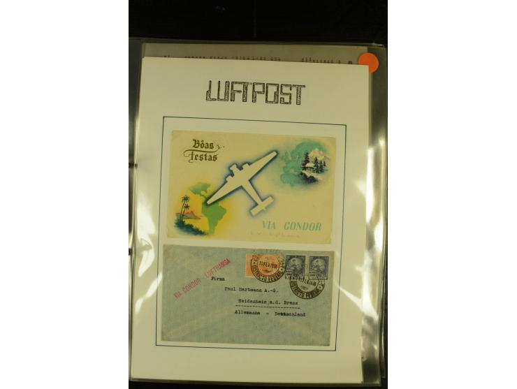 1925/1940 (ca.), umfangreiche Sammlung "Flugpostlinen aus Aller Welt" inkl. dt. Katapultpost mit ca. 190 Briefen und Karten, 