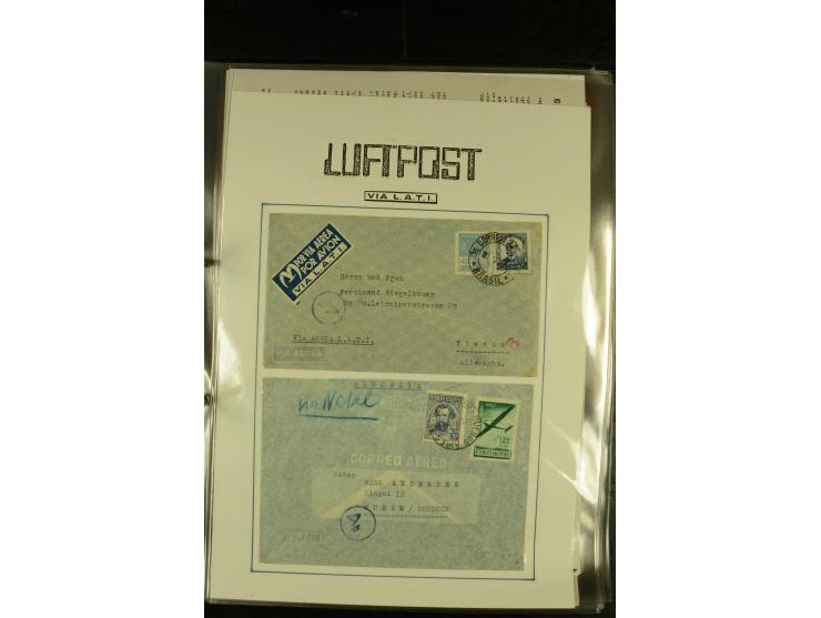 1925/1940 (ca.), umfangreiche Sammlung "Flugpostlinen aus Aller Welt" inkl. dt. Katapultpost mit ca. 190 Briefen und Karten, 