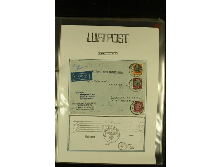 1925/1940 (ca.), umfangreiche Sammlung "Flugpostlinen aus Aller Welt" inkl. dt. Katapultpost mit ca. 190 Briefen und Karten, 