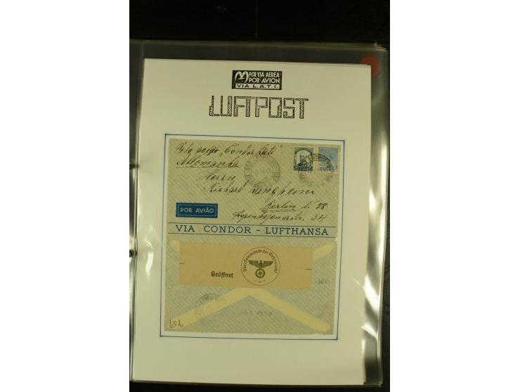 1925/1940 (ca.), umfangreiche Sammlung "Flugpostlinen aus Aller Welt" inkl. dt. Katapultpost mit ca. 190 Briefen und Karten, 