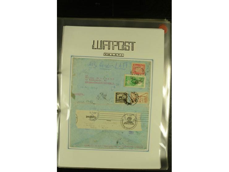 1925/1940 (ca.), umfangreiche Sammlung "Flugpostlinen aus Aller Welt" inkl. dt. Katapultpost mit ca. 190 Briefen und Karten, 