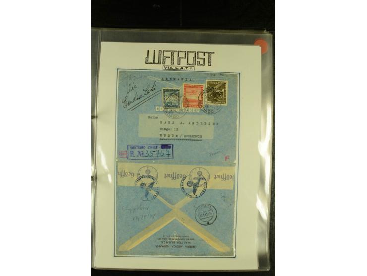 1925/1940 (ca.), umfangreiche Sammlung "Flugpostlinen aus Aller Welt" inkl. dt. Katapultpost mit ca. 190 Briefen und Karten, 