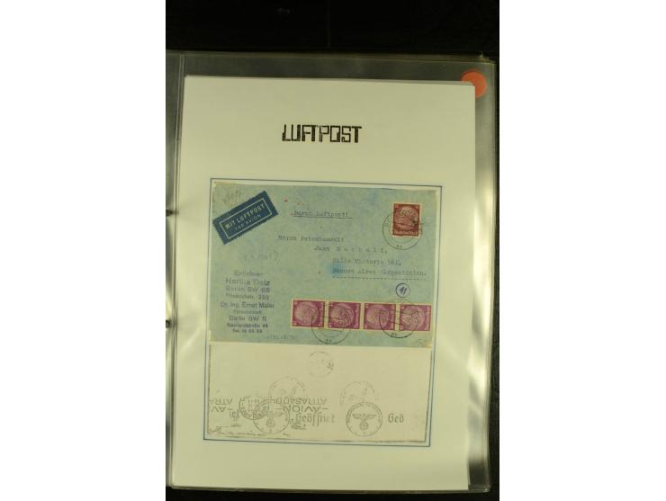 1925/1940 (ca.), umfangreiche Sammlung "Flugpostlinen aus Aller Welt" inkl. dt. Katapultpost mit ca. 190 Briefen und Karten, 