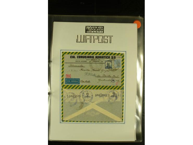 1925/1940 (ca.), umfangreiche Sammlung "Flugpostlinen aus Aller Welt" inkl. dt. Katapultpost mit ca. 190 Briefen und Karten, 