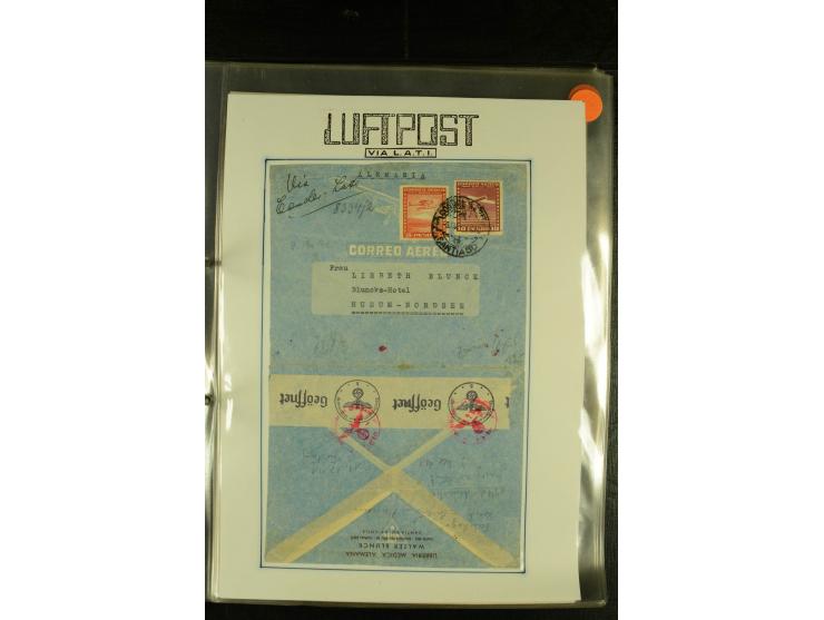 1925/1940 (ca.), umfangreiche Sammlung "Flugpostlinen aus Aller Welt" inkl. dt. Katapultpost mit ca. 190 Briefen und Karten, 