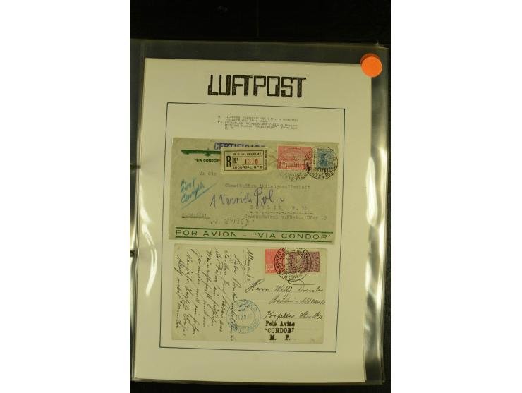 1925/1940 (ca.), umfangreiche Sammlung "Flugpostlinen aus Aller Welt" inkl. dt. Katapultpost mit ca. 190 Briefen und Karten, 