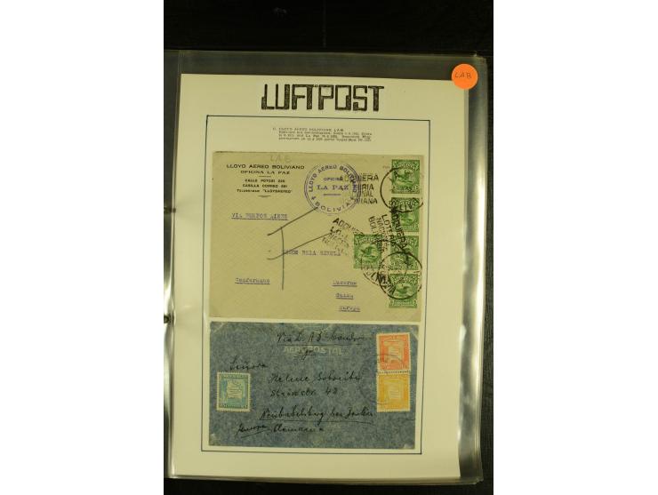 1925/1940 (ca.), umfangreiche Sammlung "Flugpostlinen aus Aller Welt" inkl. dt. Katapultpost mit ca. 190 Briefen und Karten, 