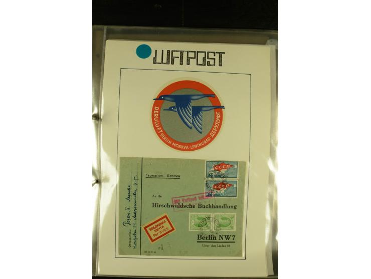 1925/1940 (ca.), umfangreiche Sammlung "Flugpostlinen aus Aller Welt" inkl. dt. Katapultpost mit ca. 190 Briefen und Karten, 