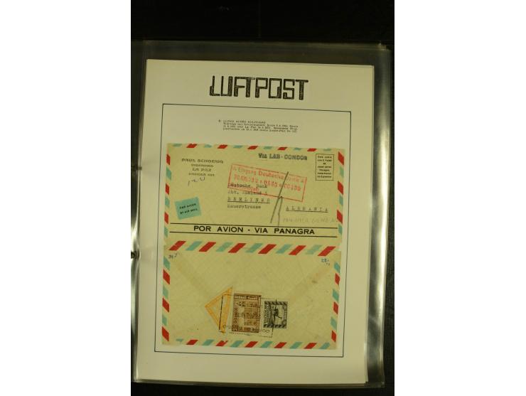 1925/1940 (ca.), umfangreiche Sammlung "Flugpostlinen aus Aller Welt" inkl. dt. Katapultpost mit ca. 190 Briefen und Karten, 