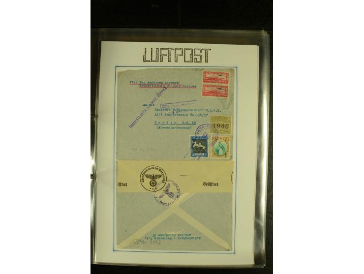 1925/1940 (ca.), umfangreiche Sammlung "Flugpostlinen aus Aller Welt" inkl. dt. Katapultpost mit ca. 190 Briefen und Karten, 
