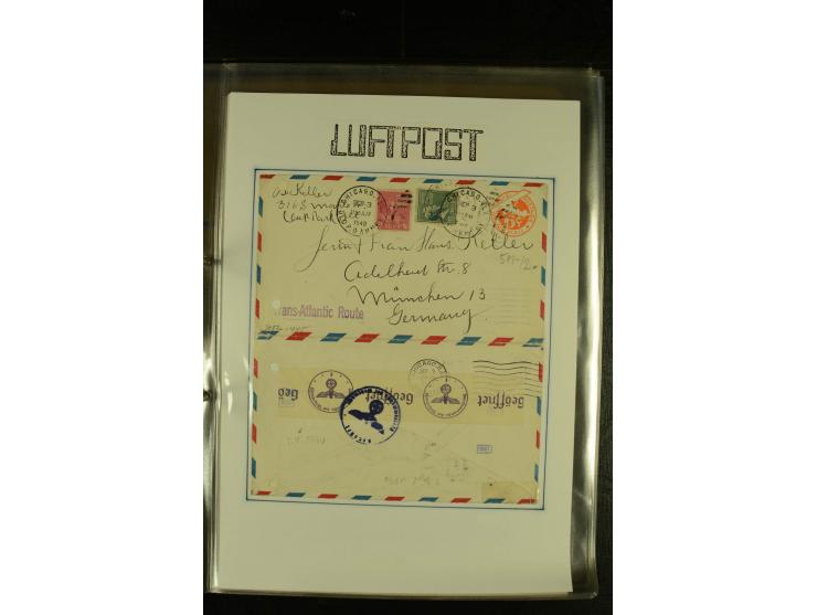 1925/1940 (ca.), umfangreiche Sammlung "Flugpostlinen aus Aller Welt" inkl. dt. Katapultpost mit ca. 190 Briefen und Karten, 