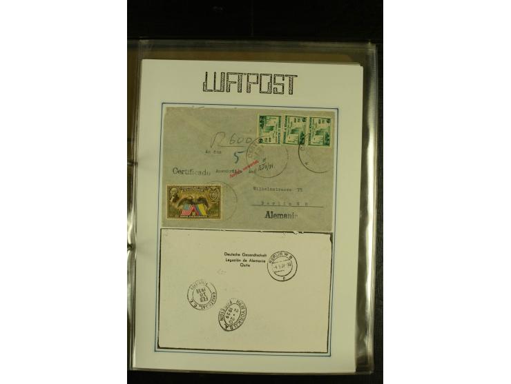 1925/1940 (ca.), umfangreiche Sammlung "Flugpostlinen aus Aller Welt" inkl. dt. Katapultpost mit ca. 190 Briefen und Karten, 