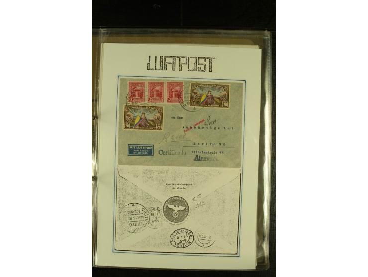 1925/1940 (ca.), umfangreiche Sammlung "Flugpostlinen aus Aller Welt" inkl. dt. Katapultpost mit ca. 190 Briefen und Karten, 