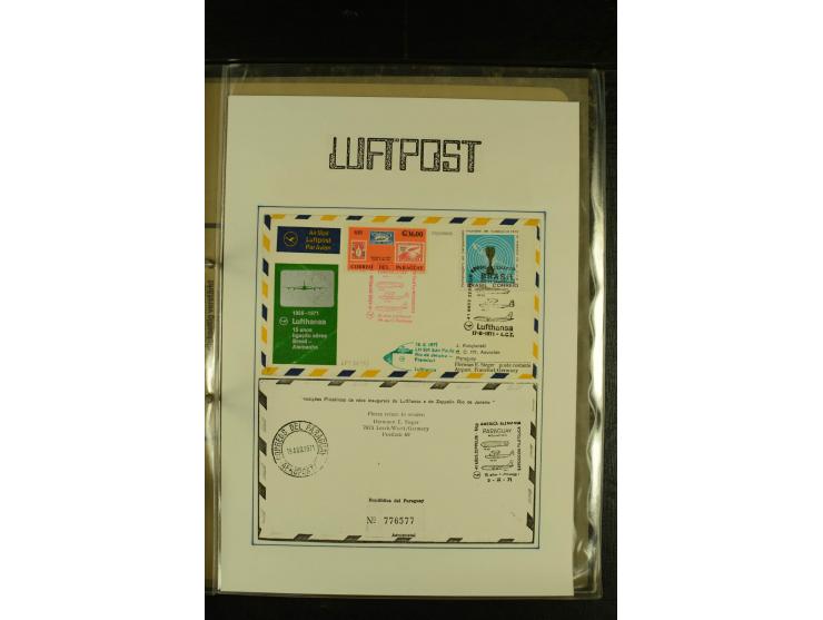 1925/1940 (ca.), umfangreiche Sammlung "Flugpostlinen aus Aller Welt" inkl. dt. Katapultpost mit ca. 190 Briefen und Karten, 