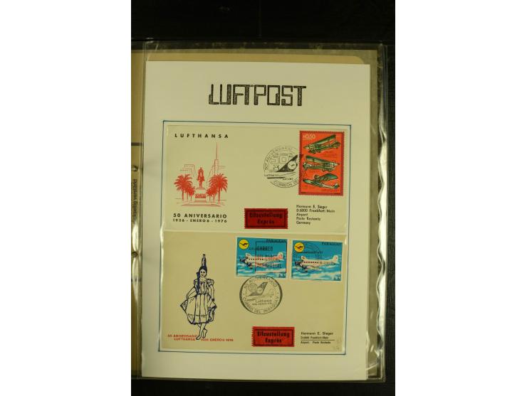 1925/1940 (ca.), umfangreiche Sammlung "Flugpostlinen aus Aller Welt" inkl. dt. Katapultpost mit ca. 190 Briefen und Karten, 