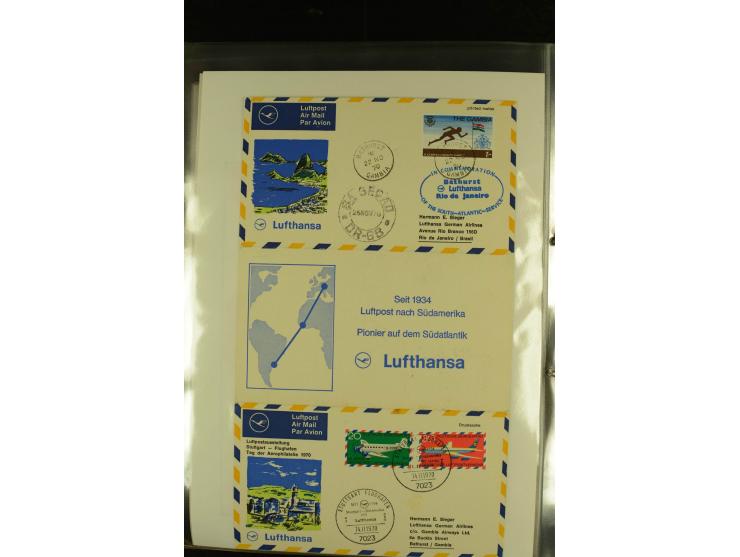 1925/1940 (ca.), umfangreiche Sammlung "Flugpostlinen aus Aller Welt" inkl. dt. Katapultpost mit ca. 190 Briefen und Karten, 