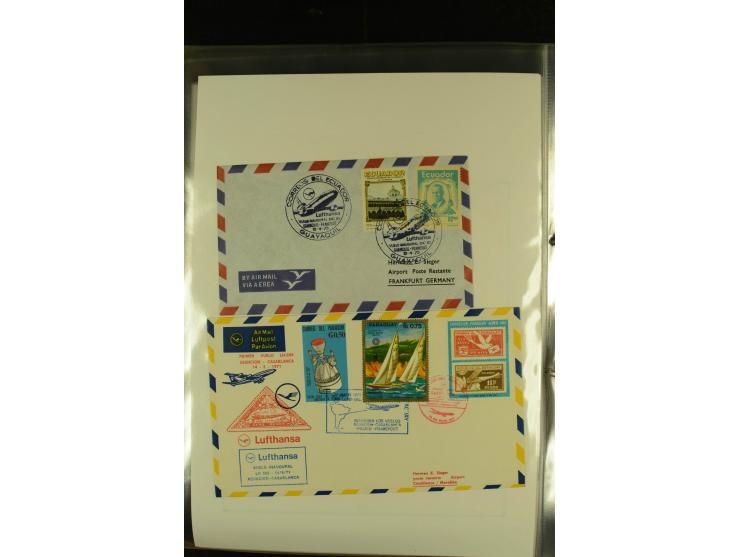 1925/1940 (ca.), umfangreiche Sammlung "Flugpostlinen aus Aller Welt" inkl. dt. Katapultpost mit ca. 190 Briefen und Karten, 