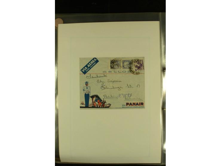 1925/1940 (ca.), umfangreiche Sammlung "Flugpostlinen aus Aller Welt" inkl. dt. Katapultpost mit ca. 190 Briefen und Karten, 