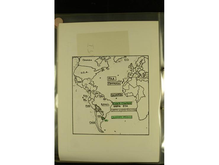 1925/1940 (ca.), umfangreiche Sammlung "Flugpostlinen aus Aller Welt" inkl. dt. Katapultpost mit ca. 190 Briefen und Karten, 