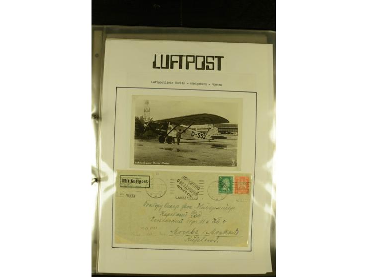 1925/1940 (ca.), umfangreiche Sammlung "Flugpostlinen aus Aller Welt" inkl. dt. Katapultpost mit ca. 190 Briefen und Karten, 