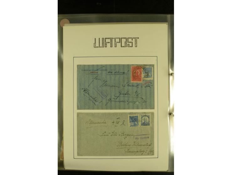 1925/1940 (ca.), umfangreiche Sammlung "Flugpostlinen aus Aller Welt" inkl. dt. Katapultpost mit ca. 190 Briefen und Karten, 