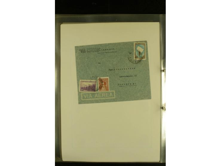 1925/1940 (ca.), umfangreiche Sammlung "Flugpostlinen aus Aller Welt" inkl. dt. Katapultpost mit ca. 190 Briefen und Karten, 