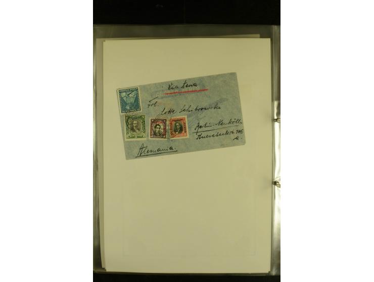 1925/1940 (ca.), umfangreiche Sammlung "Flugpostlinen aus Aller Welt" inkl. dt. Katapultpost mit ca. 190 Briefen und Karten, 