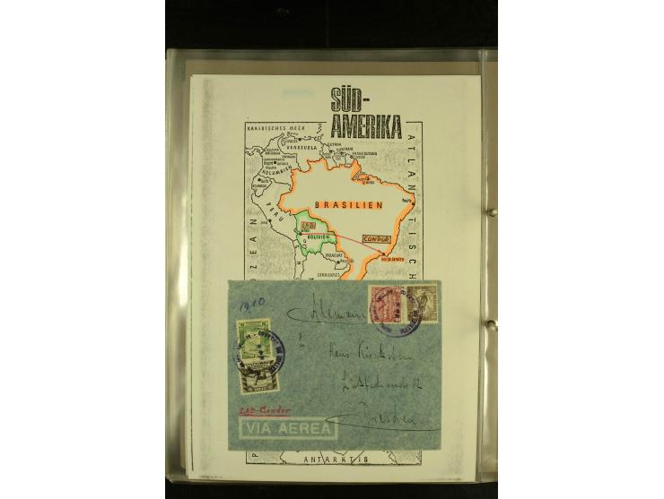 1925/1940 (ca.), umfangreiche Sammlung "Flugpostlinen aus Aller Welt" inkl. dt. Katapultpost mit ca. 190 Briefen und Karten, 
