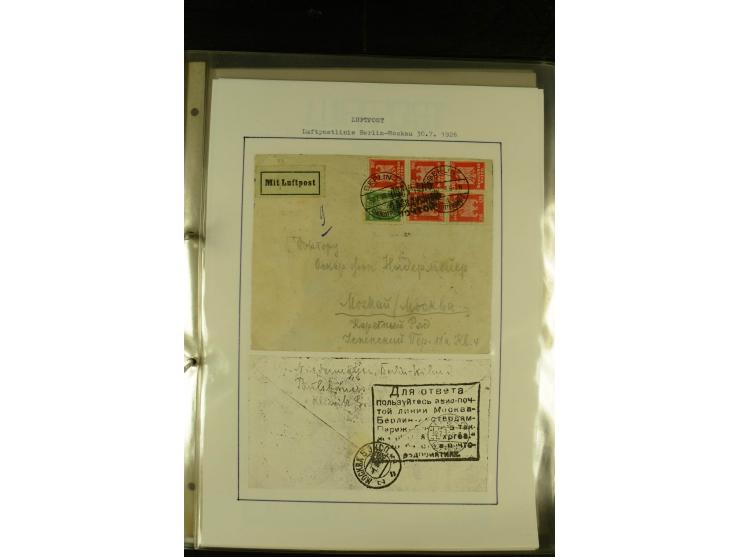 1925/1940 (ca.), umfangreiche Sammlung "Flugpostlinen aus Aller Welt" inkl. dt. Katapultpost mit ca. 190 Briefen und Karten, 