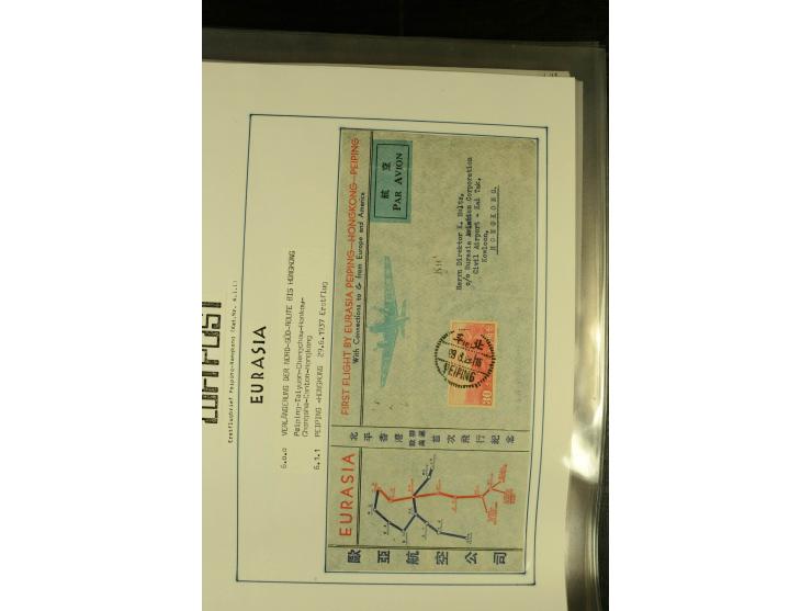 1925/1940 (ca.), umfangreiche Sammlung "Flugpostlinen aus Aller Welt" inkl. dt. Katapultpost mit ca. 190 Briefen und Karten, 