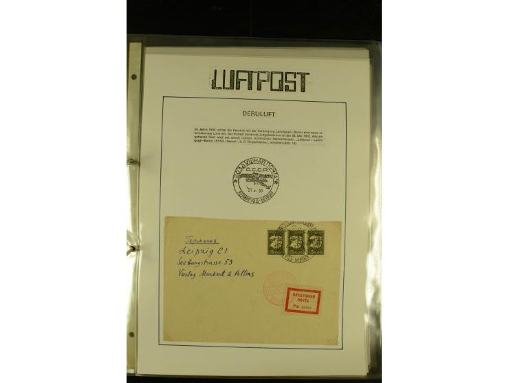 1925/1940 (ca.), umfangreiche Sammlung "Flugpostlinen aus Aller Welt" inkl. dt. Katapultpost mit ca. 190 Briefen und Karten, 