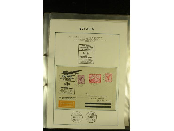 1925/1940 (ca.), umfangreiche Sammlung "Flugpostlinen aus Aller Welt" inkl. dt. Katapultpost mit ca. 190 Briefen und Karten, 